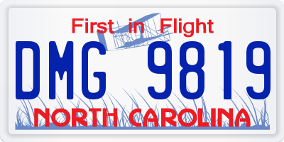 NC license plate DMG9819
