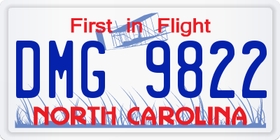 NC license plate DMG9822