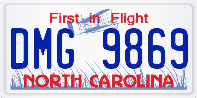 NC license plate DMG9869