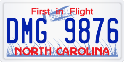 NC license plate DMG9876