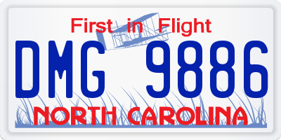 NC license plate DMG9886