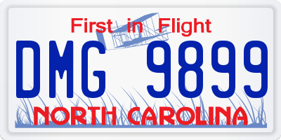 NC license plate DMG9899