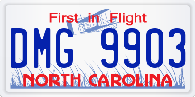 NC license plate DMG9903