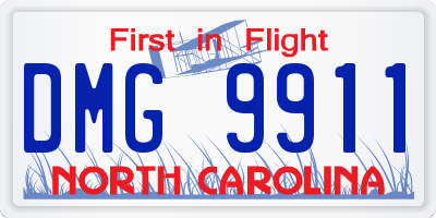 NC license plate DMG9911