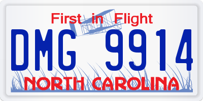 NC license plate DMG9914