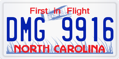 NC license plate DMG9916