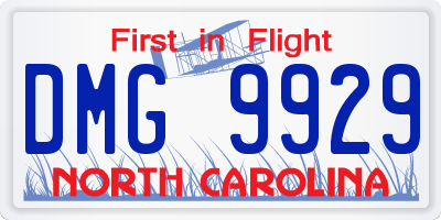 NC license plate DMG9929