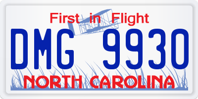 NC license plate DMG9930