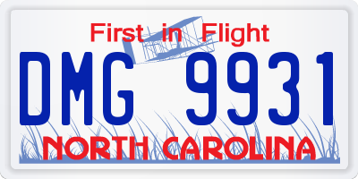 NC license plate DMG9931