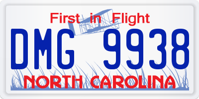 NC license plate DMG9938