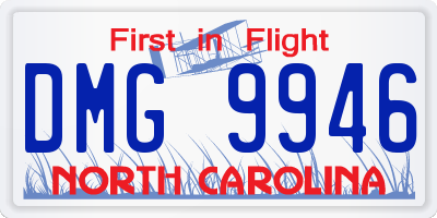 NC license plate DMG9946