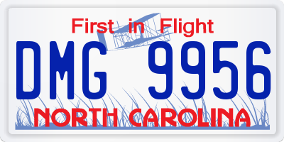 NC license plate DMG9956