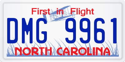 NC license plate DMG9961