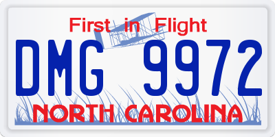 NC license plate DMG9972