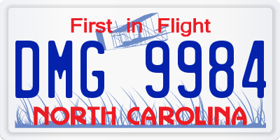 NC license plate DMG9984