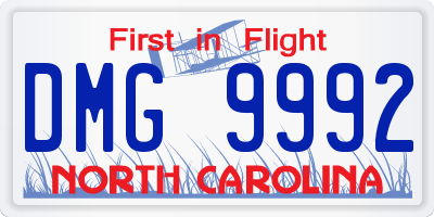 NC license plate DMG9992
