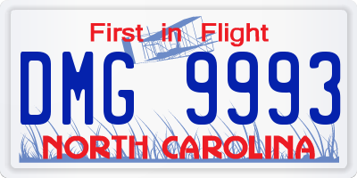 NC license plate DMG9993