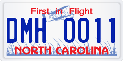 NC license plate DMH0011