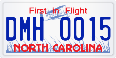 NC license plate DMH0015