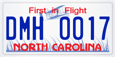 NC license plate DMH0017