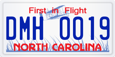 NC license plate DMH0019