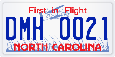 NC license plate DMH0021