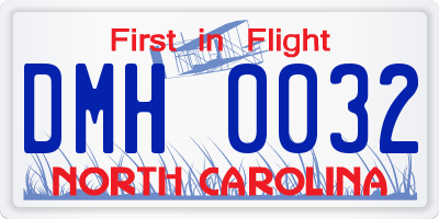 NC license plate DMH0032