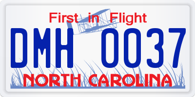 NC license plate DMH0037