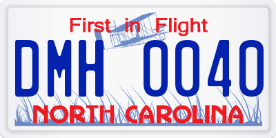 NC license plate DMH0040