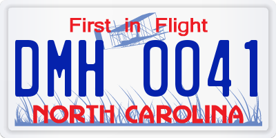 NC license plate DMH0041