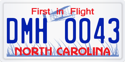 NC license plate DMH0043