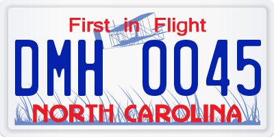 NC license plate DMH0045