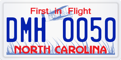 NC license plate DMH0050