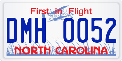 NC license plate DMH0052