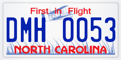 NC license plate DMH0053