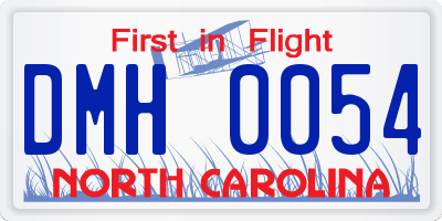 NC license plate DMH0054