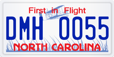 NC license plate DMH0055