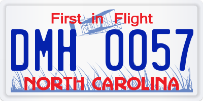 NC license plate DMH0057