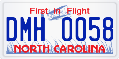 NC license plate DMH0058