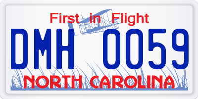 NC license plate DMH0059