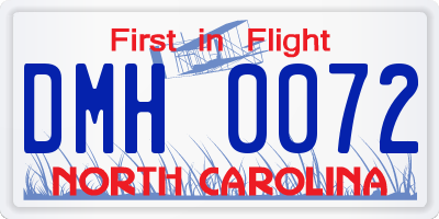 NC license plate DMH0072