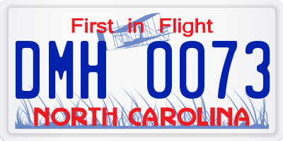 NC license plate DMH0073