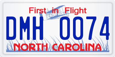 NC license plate DMH0074