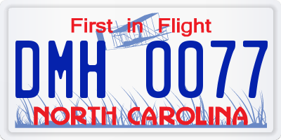 NC license plate DMH0077