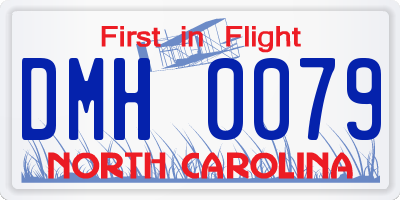 NC license plate DMH0079