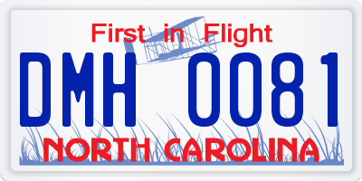 NC license plate DMH0081