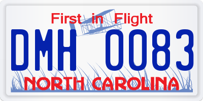 NC license plate DMH0083