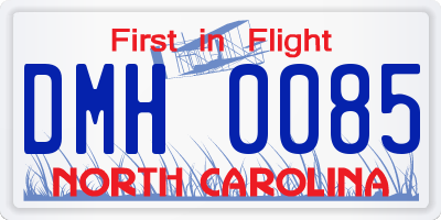 NC license plate DMH0085