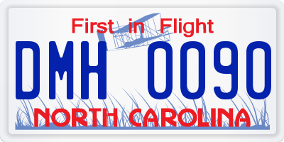 NC license plate DMH0090