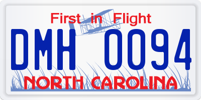 NC license plate DMH0094